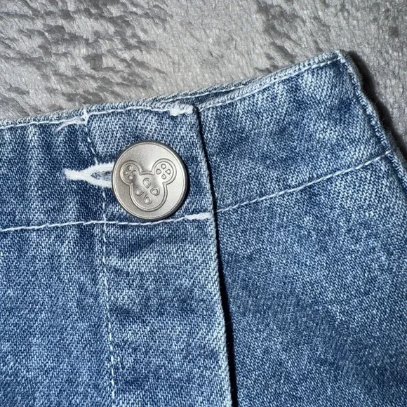 VTG Disney Store Mickey Mouse Embroidered Paisley Wrap Skirt Denim Size S - Picture 6 of 11